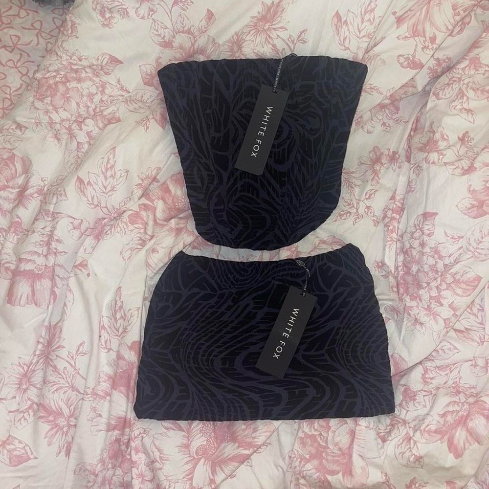 White Fox Boutique Black Mini Skirt Set
